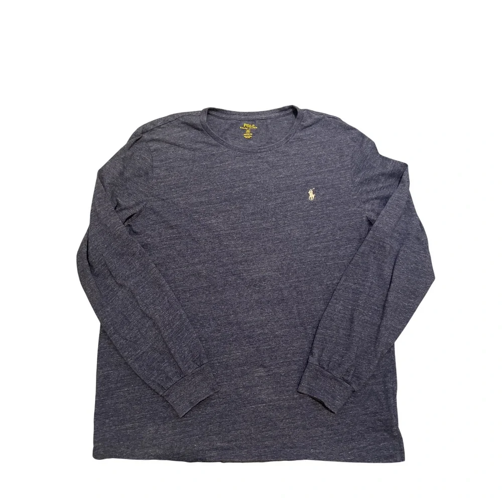 Polo Ralph Lauren Mens Size‎ XL Long Sleeve T Shirt Custom Fit Crew Neck Blue